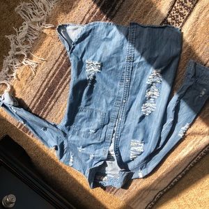 Chambray denim button down